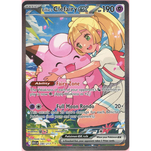 Pokemon Single: Lillie's Clefairy ex 280/217 Ascended Heroes (2026) SIR NM