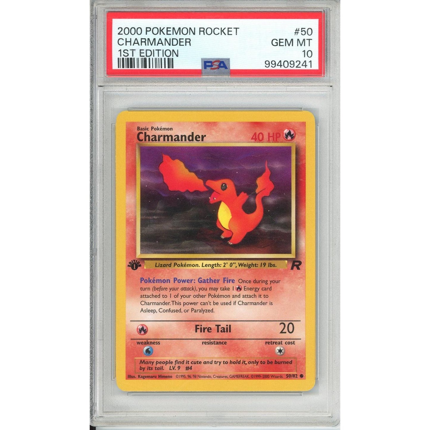 Pokemon Graded: Charmander 1st Edition 50/82 Team Rocket (2000) PSA 10