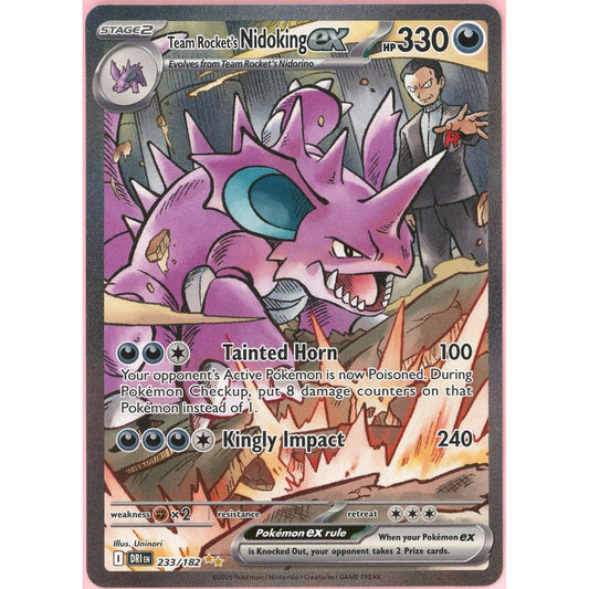 Pokemon Single: Team Rocket's Nidoking ex 233/182 Destined Rivals (2025) SIR NM