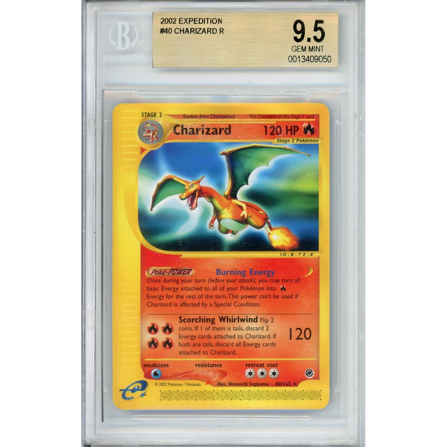 Pokemon Graded: Charizard 40/165 Expedition (2002) Beckett 9.5