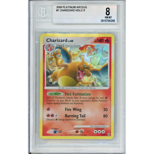 Pokemon Graded: Charizard #1 Platinum Arceus (2009) Holo Beckett 8