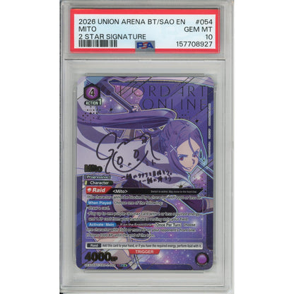 Union Arena Graded: Mito 2 Star Signature #54 Sword Art Online Vol.2 (2026) PSA 10