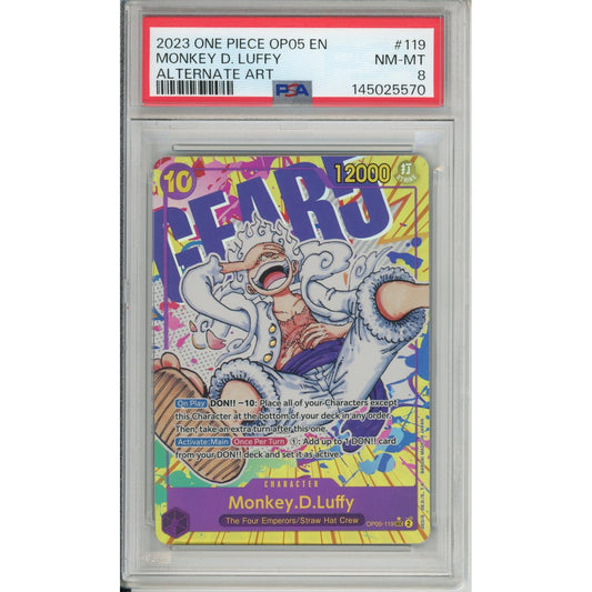 One Piece Graded: Monkey D. Luffy OP05-119 Alternate Art PSA 8