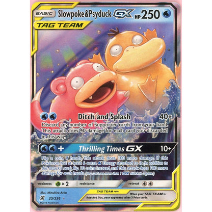 Pokemon Single: Slowpoke & Psyduck GX 35/236 Unified Minds (2019) Holo LP