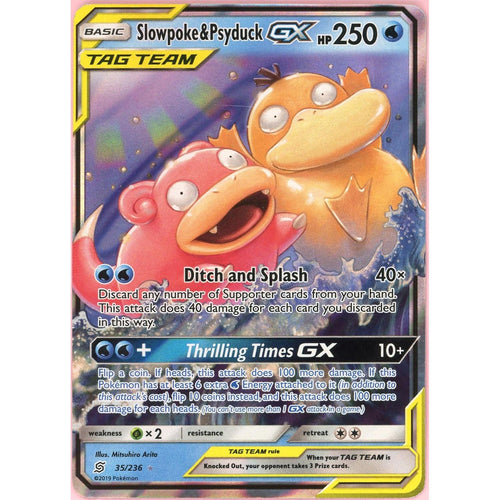 Pokemon Single: Slowpoke & Psyduck GX 35/236 Unified Minds (2019) Holo LP
