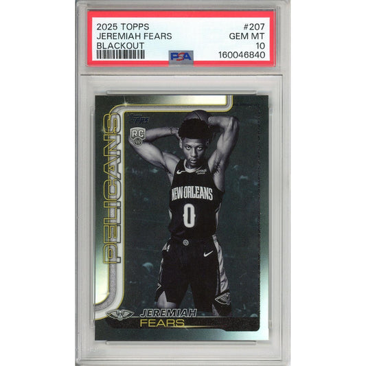 Topps Graded: Jeremiah Fears #207 Blackout (2025) PSA 10