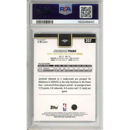 Topps Graded: Jeremiah Fears #207 Blackout (2025) PSA 10