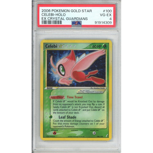 Pokemon Graded: Celebi Gold Star 100/100 EX Crystal Gaurdians (2006) Holo PSA 4