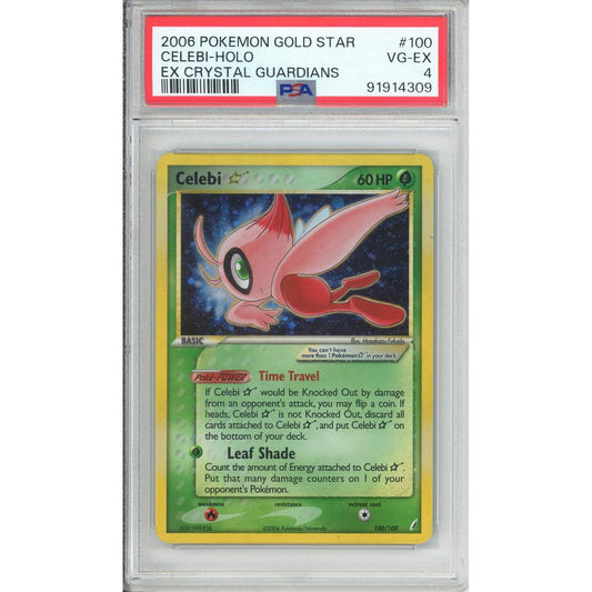Pokemon Graded: Celebi Gold Star 100/100 EX Crystal Gaurdians (2006) Holo PSA 4