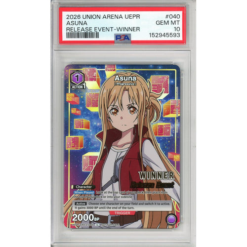 Union Arena Graded: Asuna #40 Release Event Winner (2026) PSA 10
