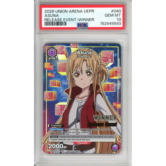 Union Arena Graded: Asuna #40 Release Event Winner (2026) PSA 10