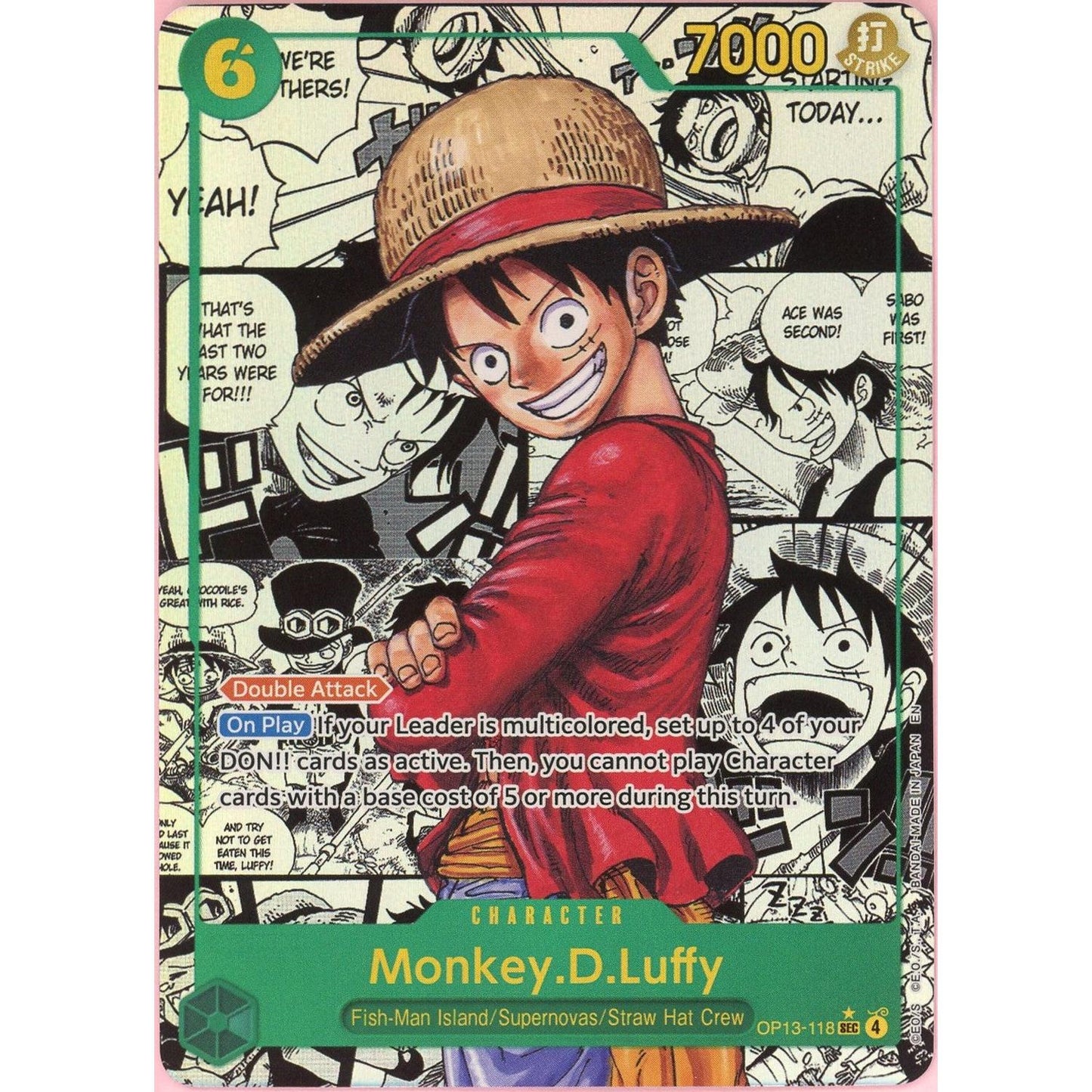 One Piece Single: Monkey D. Luffy Manga OP13-118 Carrying on His Will (2025) NM