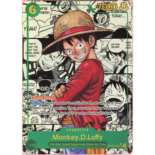 One Piece Single: Monkey D. Luffy Manga OP13-118 Carrying on His Will (2025) NM