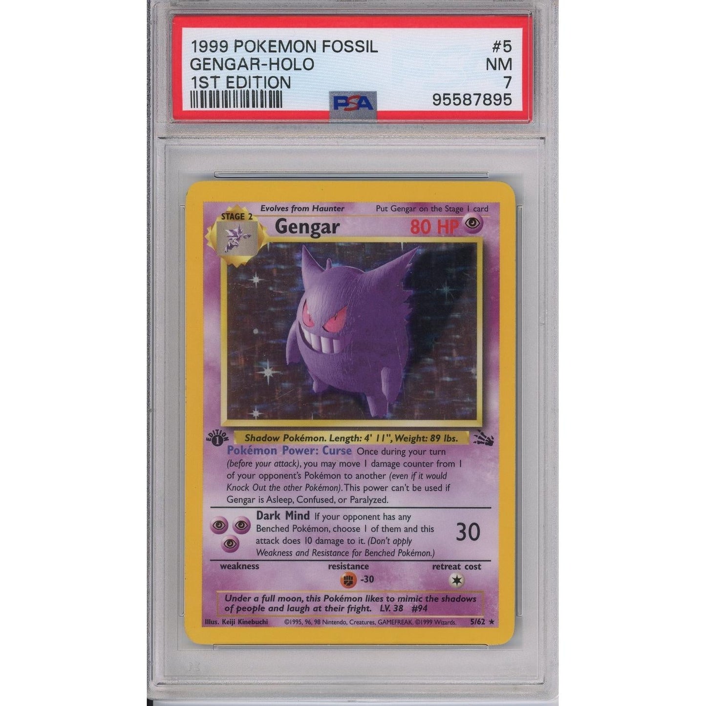 Pokemon Graded: Gengar Holo 1st Edition PSA 7