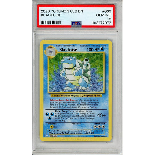 Pokemon Graded: Blastoise 3/34 Classic Collection (2023) Holo PSA 10