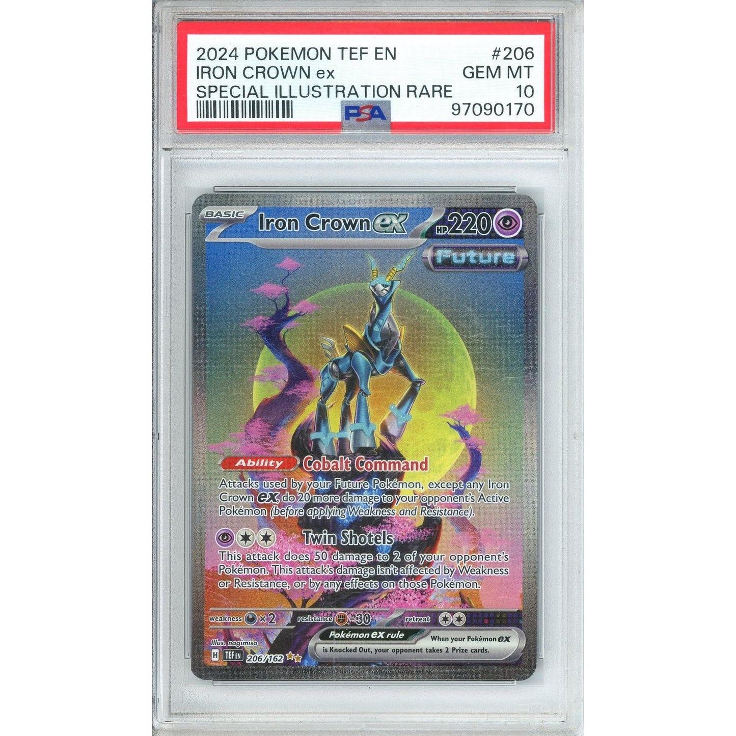 Pokemon Graded: Iron Crown ex 206/162 Temporal Forces (2024) SIR PSA 10