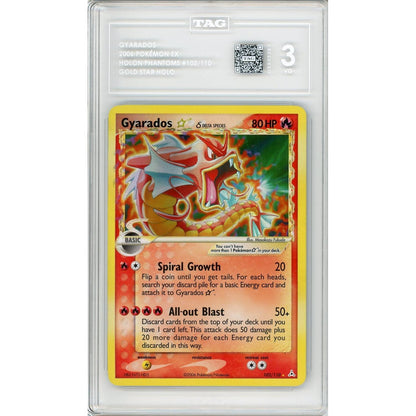 Pokemon Graded; Gyarados Gold Star 102/110 Holon Phantoms (2006) Holo Tag 3