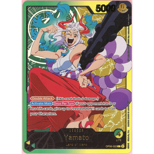 One Piece Single: Yamato OP06-022 Wings Of The Captain Leader Alt Art NM