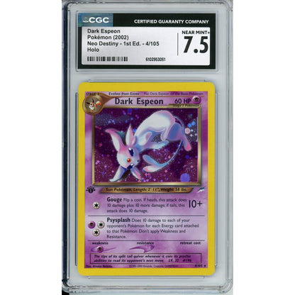 Pokemon Graded: Dark Espeon 4/105 Neo Destiny 1st Edition (2002) Holo CGC 7.5