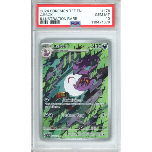 Pokemon Graded: Arbok 176/162 Temporal Forces (2024) IR Holo PSA 10