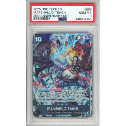 One Piece Graded: Marshall D. Teach OP09-093 2nd Anniversary Set PSA 10