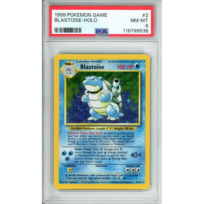 Pokemon Graded: Blastoise 2/102 Base Set (1999) Holo PSA 8