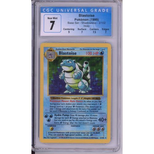 Pokemon Graded: Blastoise Shadowless CGC 7