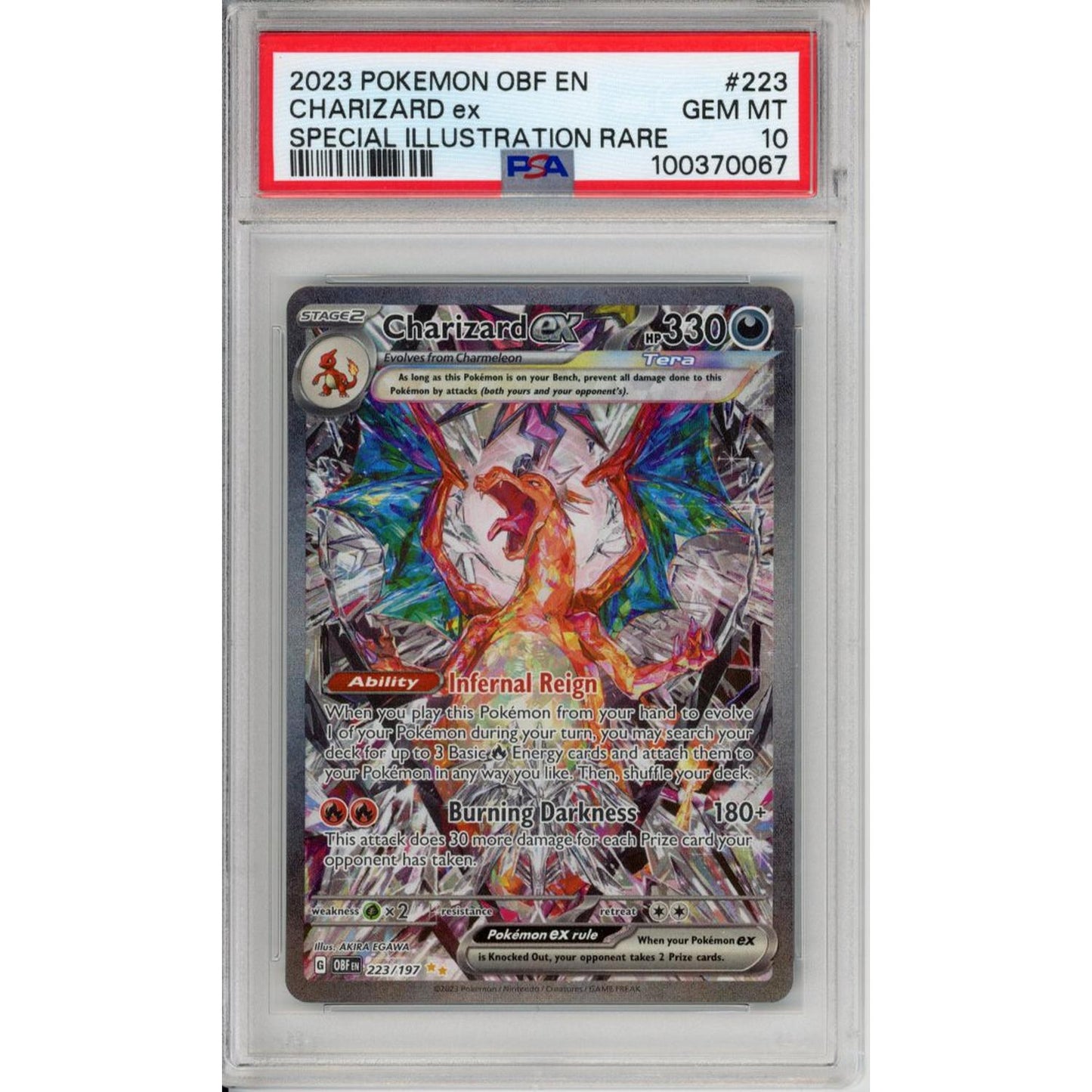 Pokemon Graded: Charizard ex 223/197 Obsidian Flames (2023) SIR Holo PSA 10