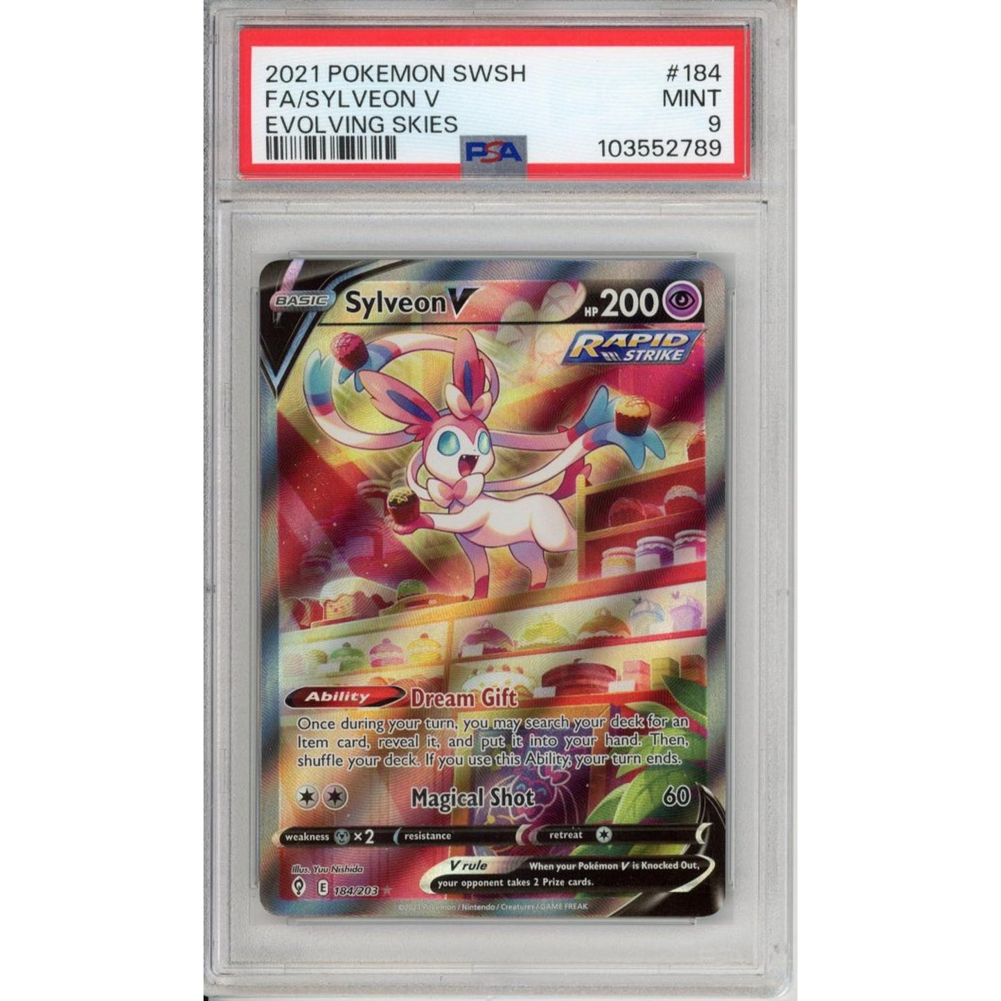 Pokemon Graded: Sylveon V 184 PSA 9