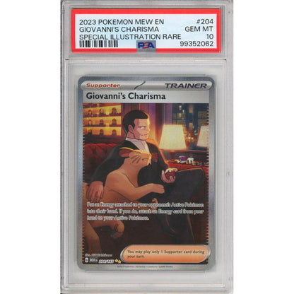 Pokemon Graded: Giovanni's Charisma 204/165 Scarlet & Violet 151 (2023) SIR Holo PSA 10