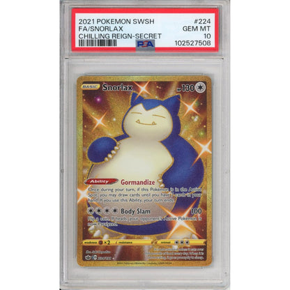 Pokemon Graded: Secret Rare Gold Snorlax PSA 10