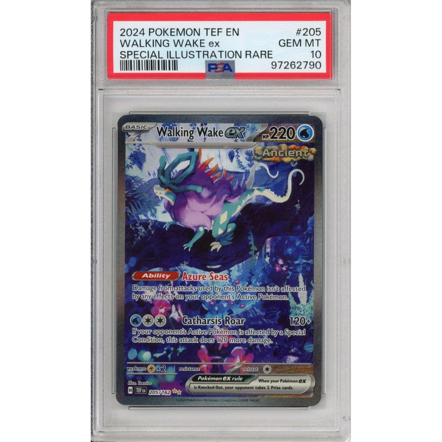 Pokemon Graded: Walking Wake ex 205/162 Temporal Forces (2024) SIR Holo PSA 10
