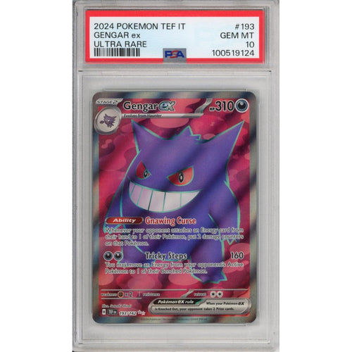 Pokemon Graded: Gengar ex 193/162 Temporal Forces (2024) Holo Rare PSA 10