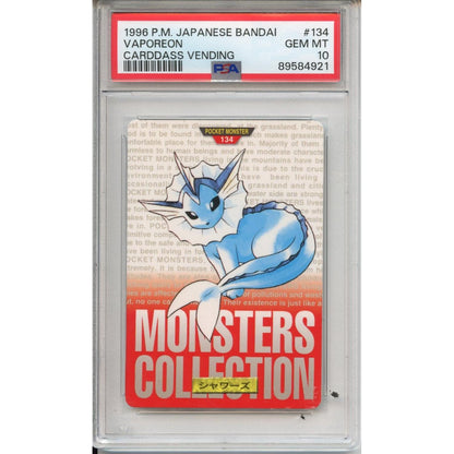 Pokemon Graded: JP Vaporeon #134 Bandai Carddass Vending (1996) PSA 10