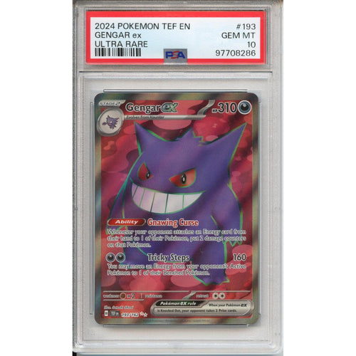Pokemon Graded: Gengar ex 193/162 Temporal Forces (2024) Holo Rare PSA 10
