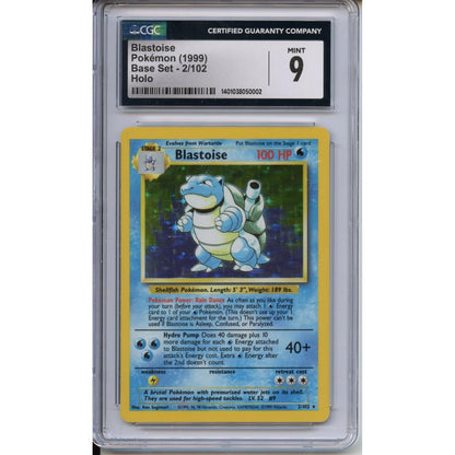 Pokemon Graded: Blastoise 2/102 Base Set (1999) Holo CGC 9