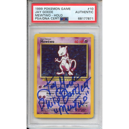 Pokemon Graded: (Signed Jay Goede) Base Set Mewtwo PSA Authentic
