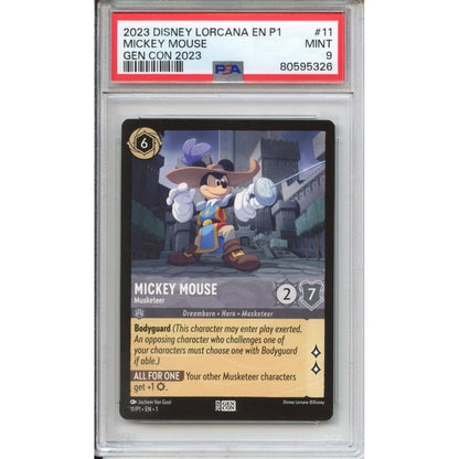 Lorcana Graded: Mickey Mouse Musketeer #11 Gen Con Promo (2023) PSA 9