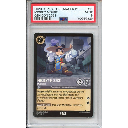 Lorcana Graded: Mickey Mouse Musketeer #11 Gen Con Promo (2023) PSA 9