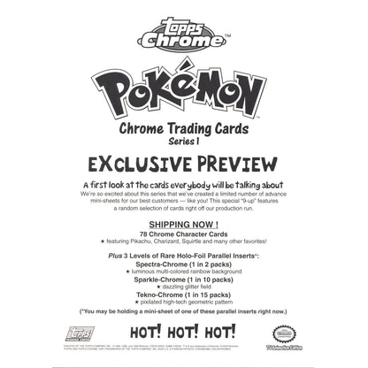 Pokemon: Topps Series 1 Chrome Promo Sheet Charizard