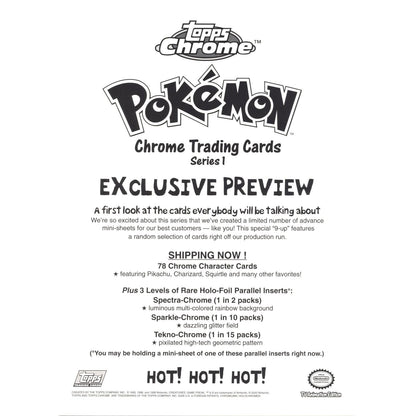 Pokemon: Topps Series 1 Chrome Promo Sheet Ivysaur