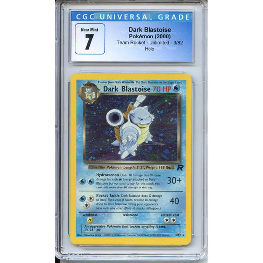 Pokemon Graded: Dark Blastoise 3/82 Team Rocket Unlimited (2000) Holo CGC 7