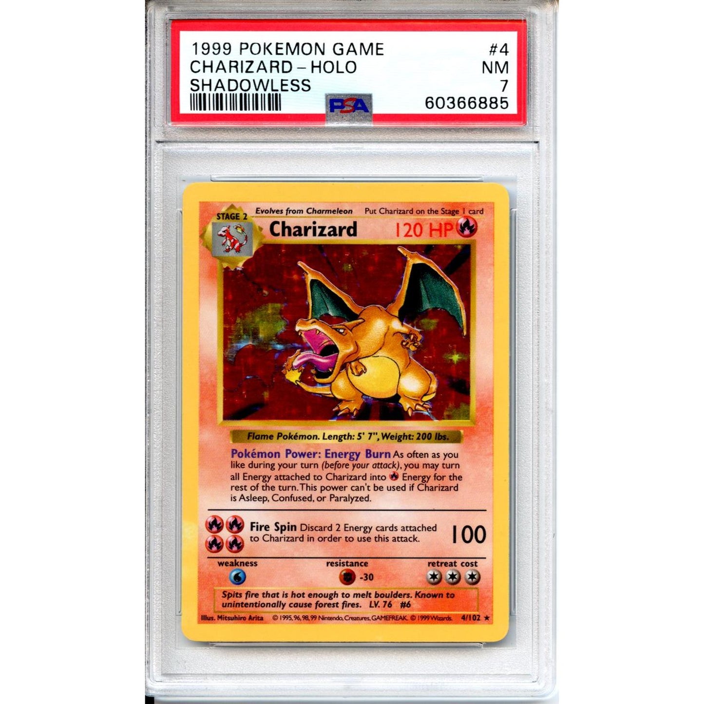 Pokemon Graded: Shadowless Charizard PSA 7