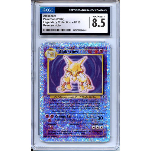 Pokemon Graded: Alakazam 1/100 Legendary Collection (2002) Reverse Holo CGC 8.5