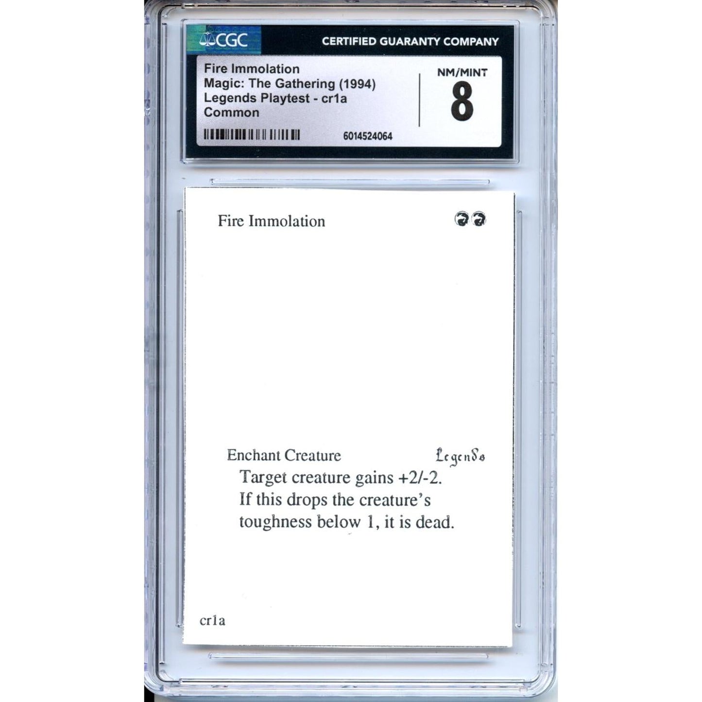 Magic Graded: Fire Immolation Playtest CGC 8