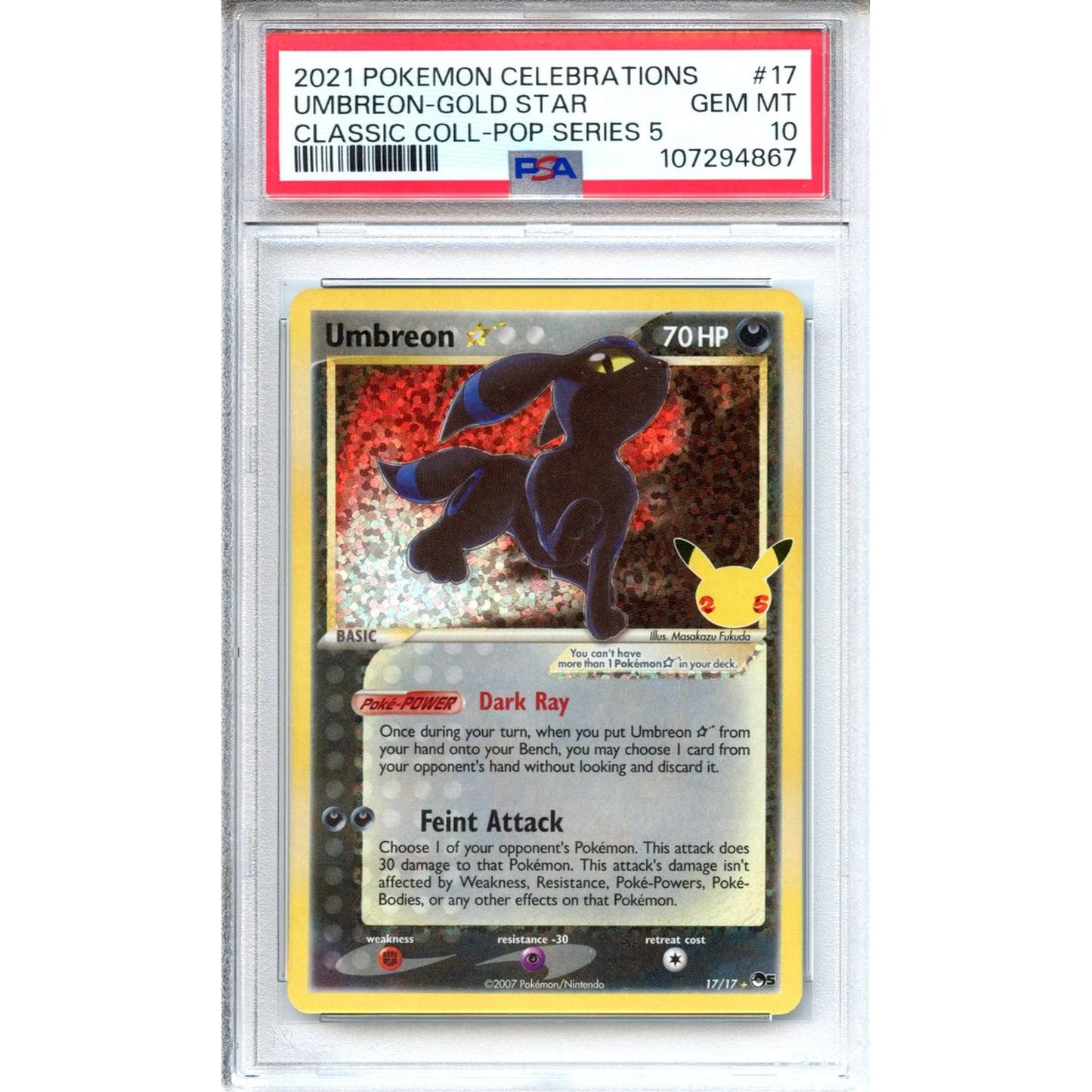 Pokemon Graded: Umbreon Celebrations PSA 10