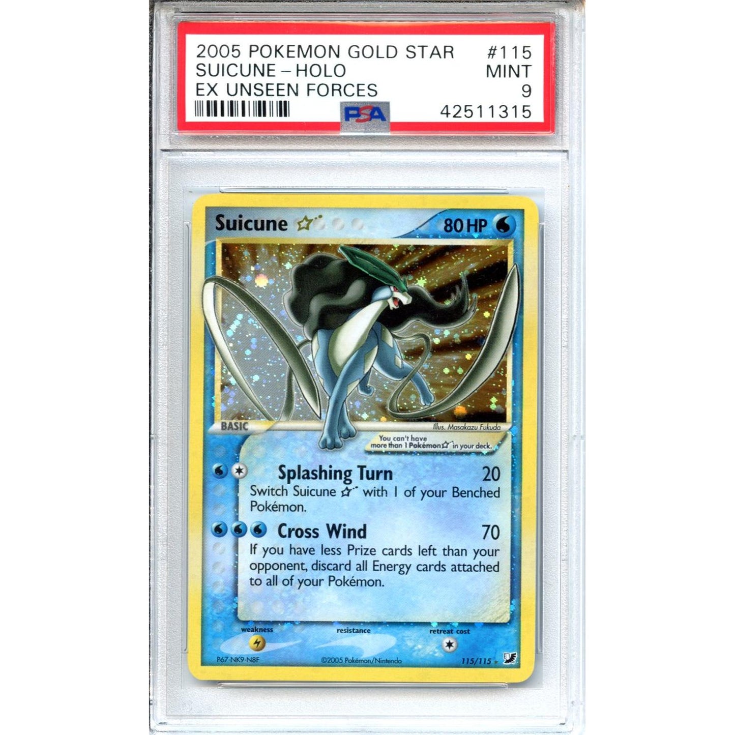 Pokemon Graded: Gold Star Suicune PSA 9