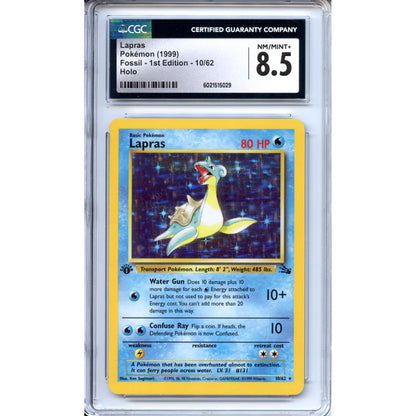 Pokemon Graded: Lapras 1st Edition 10/62 Fossil (1999) Holo CGC 8.5