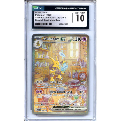 Pokemon Graded: Alakazam ex 201/165 Scarlet & Violet 151 (2023) SIR Holo CGC 10