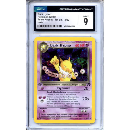Pokemon Graded: Dark Hypno 1st Edition 9/82 Team Rocket (2000) Holo CGC 9